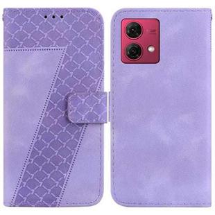 For Motorola Moto G84 7-shaped Embossed Leather Phone Case(Purple)