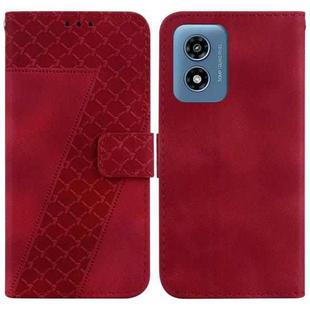 For Motorola Moto G Play 4G 2024 7-shaped Embossed Leather Phone Case(Red)