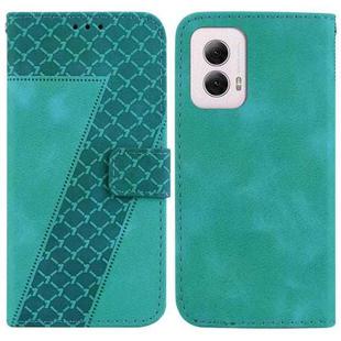 For Motorola Moto G Power 5G 2024 7-shaped Embossed Leather Phone Case(Green)
