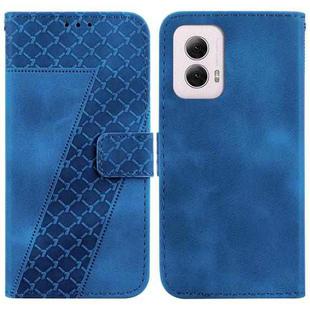 For Motorola Moto G Power 5G 2024 7-shaped Embossed Leather Phone Case(Blue)