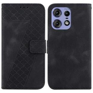 For Motorola Edge 50 Pro 7-shaped Embossed Leather Phone Case(Black)
