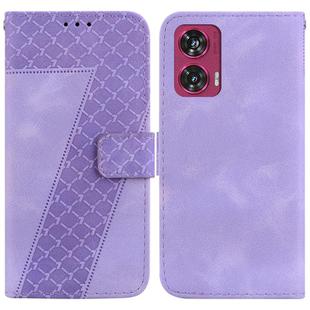 For Motorola Edge 50 Fusion Seven-shaped Embossed Leather Phone Case(Purple)