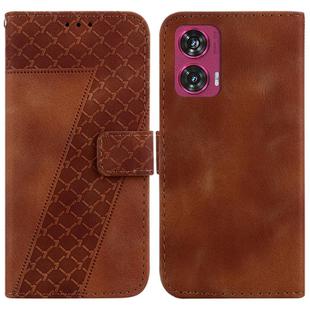 For Motorola Edge 50 Fusion Seven-shaped Embossed Leather Phone Case(Brown)