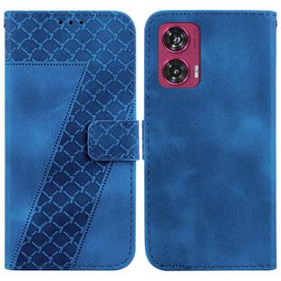 For Motorola Edge 50 Fusion Seven-shaped Embossed Leather Phone Case(Blue)