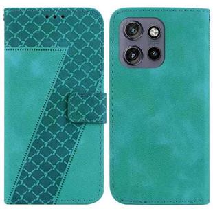 For Motorola Edge 50 Neo 5G Global Seven-shaped Embossed Leather Phone Case(Green)