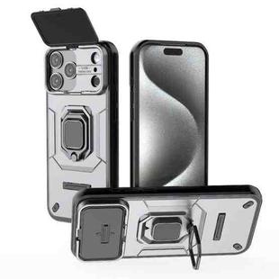 For iPhone 17 Pro Max Sliding Camshield TPU + PC Shockproof Phone Case with Holder(Grey)