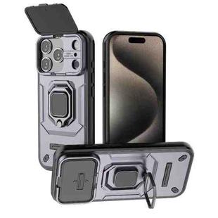 For iPhone 17 Pro Sliding Camshield TPU + PC Shockproof Phone Case with Holder(Purple)