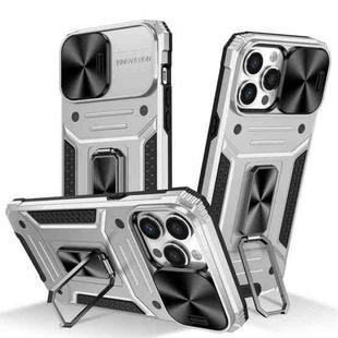 For iPhone 13 Pro Max Camshield Robot TPU Hybrid PC Phone Case(Silver)