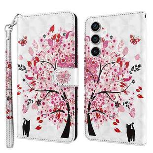 For Samsung Galaxy S23 FE 5G 3D Painting Pattern Flip Leather Phone Case(Cat Under The Tree)