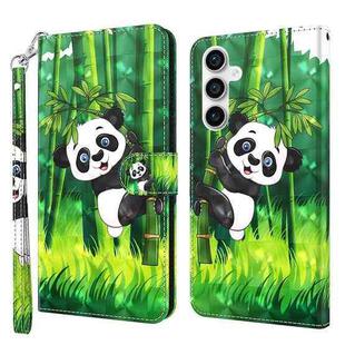 For Samsung Galaxy S23 FE 5G 3D Painting Pattern Flip Leather Phone Case(Bamboo Panda)