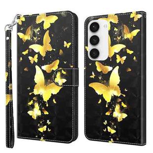 For Samsung Galaxy S24+ 5G 3D Painting Pattern Flip Leather Phone Case(Gold Butterfly)