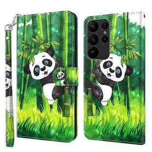 For Samsung Galaxy S24 Ultra 5G 3D Painting Pattern Flip Leather Phone Case(Bamboo Panda)