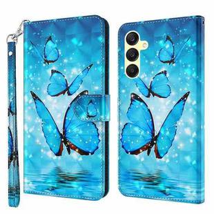 For Samsung Galaxy A25 5G 3D Painting Pattern Flip Leather Phone Case(Three Butterflies)