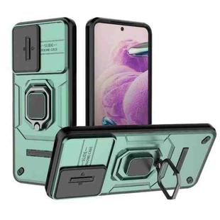 For Xiaomi Redmi Note 12S 4G Global Sliding Camshield TPU + PC Shockproof Phone Case with Holder(Green)