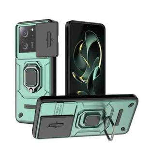 For Xiaomi Redmi K60 Ultra 5G Sliding Camshield TPU + PC Shockproof Phone Case with Holder(Green)