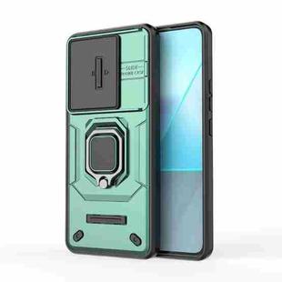 For Xiaomi Redmi Note 13 Pro 5G Sliding Camshield TPU + PC Shockproof Phone Case with Holder(Green)