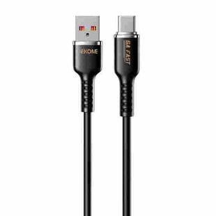 WK WDC-09a 6A USB to USB-C/Type-C Silicone Data Cable, Length: 1.2m(Black)