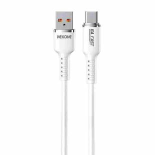 WK WDC-09a 6A USB to USB-C/Type-C Silicone Data Cable, Length: 1.2m(White)