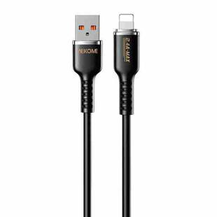 WK WDC-09i 2.4A USB to 8 Pin Silicone Data Cable, Length: 1.2m(Black)