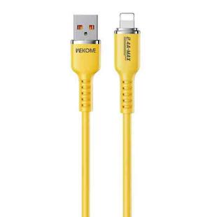 WK WDC-09i 2.4A USB to 8 Pin Silicone Data Cable, Length: 1.2m(Yellow)