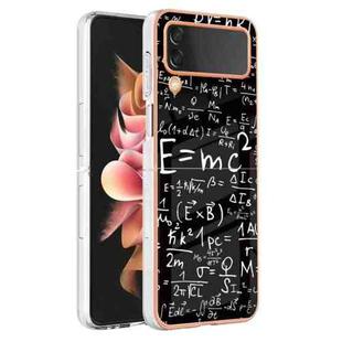 For Samsung Galaxy Z Flip4 Electroplating Marble Dual-side IMD Phone Case(Equation)