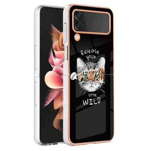 For Samsung Galaxy Z Flip4 Electroplating Marble Dual-side IMD Phone Case(Natural Growth)