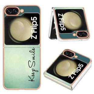 For Samsung Galaxy Z Flip5 Electroplating Marble Dual-side IMD Phone Case(Smile)