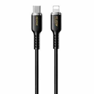 WK WDC-10 PD 20W USB-C/Type-C to 8 Pin Silicone Data Cable, Length: 1.2m(Black)
