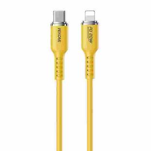 WK WDC-10 PD 20W USB-C/Type-C to 8 Pin Silicone Data Cable, Length: 1.2m(Yellow)