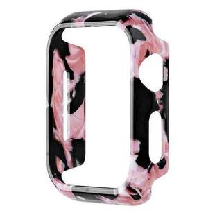 For Apple Watch Series 8 / 7 41mm Printed Resin PC Watch Case(Black Pink)
