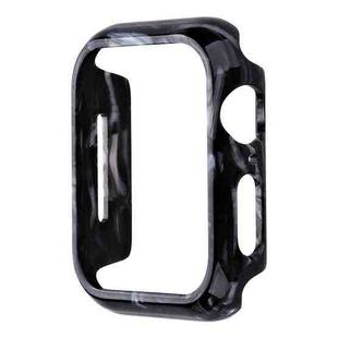 For Apple Watch Series 8 / 7 41mm Printed Resin PC Watch Case(Black Flower)