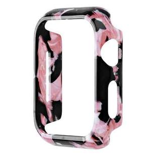 For Apple Watch Series 6 / 5 / 4 / SE 40mm Printed Resin PC Watch Case(Black Pink)
