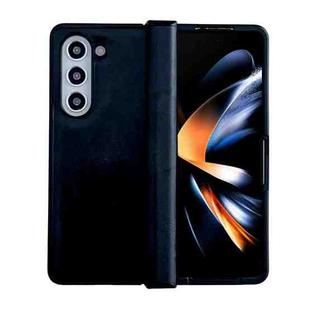 For Samsung Galaxy Z Fold5 Crazy Horse Texture Three-stage Leather Phone Case(Black)