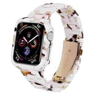 For Apple Watch Series 6/5/4/SE 44mm Printed Resin PC Watch Band Case Kit(Milk Pattern)