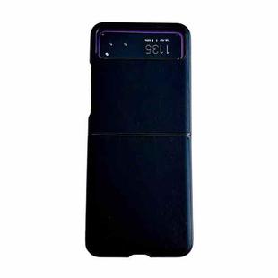For Motorola Razr 40 Solid Color Leather Texture Phone Case(Black)