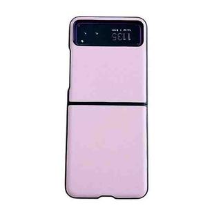 For Motorola Razr 40 Solid Color Leather Texture Phone Case(Pink)