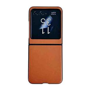 For Motorola Razr 40 Ultra Solid Color Leather Texture Phone Case(Orange)