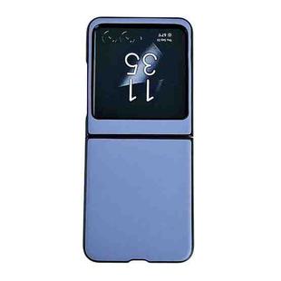 For Motorola Razr 40 Ultra Solid Color Leather Texture Phone Case(Blue)