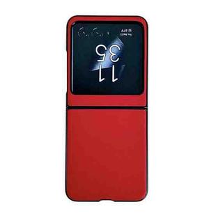 For Motorola Razr 40 Ultra Solid Color Leather Texture Phone Case(Red)