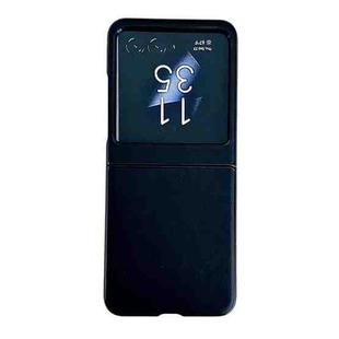 For Motorola Razr 50 Solid Color Leather Texture Phone Case(Black)