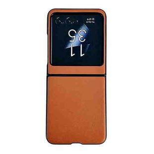 For Motorola Razr 50 Solid Color Leather Texture Phone Case(Orange)