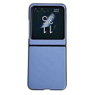 For Motorola Razr 50 Solid Color Leather Texture Phone Case(Blue)