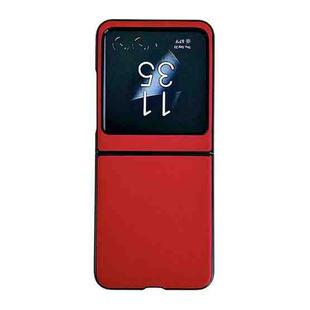 For Motorola Razr 50 Solid Color Leather Texture Phone Case(Red)