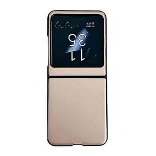 For Motorola Razr 50 Solid Color Leather Texture Phone Case(Gold)