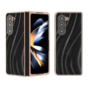 For Samsung Galaxy Z Fold5 Nano Electroplating Galactic Pattern Protective Phone Case(Black)