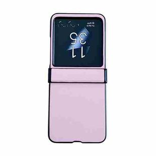 For Motorola Razr 40 Ultra Solid Color Leather Texture Three-stage Phone Case(Pink)