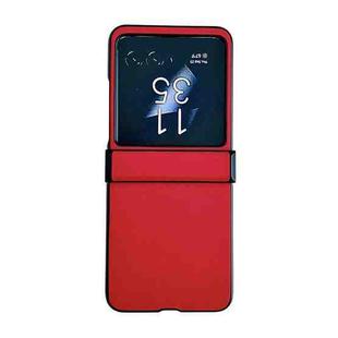 For Motorola Razr 40 Ultra Solid Color Leather Texture Three-stage Phone Case(Red)