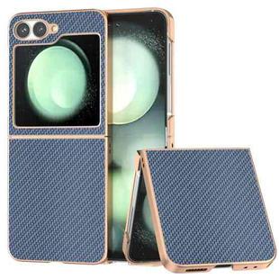 For Samsung Galaxy Z Flip6 Nano Electroplating Carbon Fiber Texture Phone Case(Sky Blue)