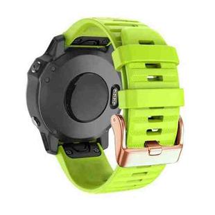 For Garmin Fenix 7S / 6S Pro / 5S Plus 20mm Rose Gold Buckle Quick Release Silicone Watch Band(Green)