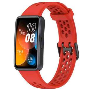 For Huawei Band 8 Solid Color Breathable Silicone Watch Band(Red)